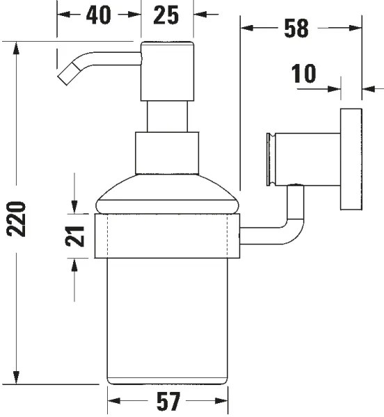 Duravit 99161000 -Falra szerelhető szappanadagoló D-CODE 390 ml matt üveg/fényes króm