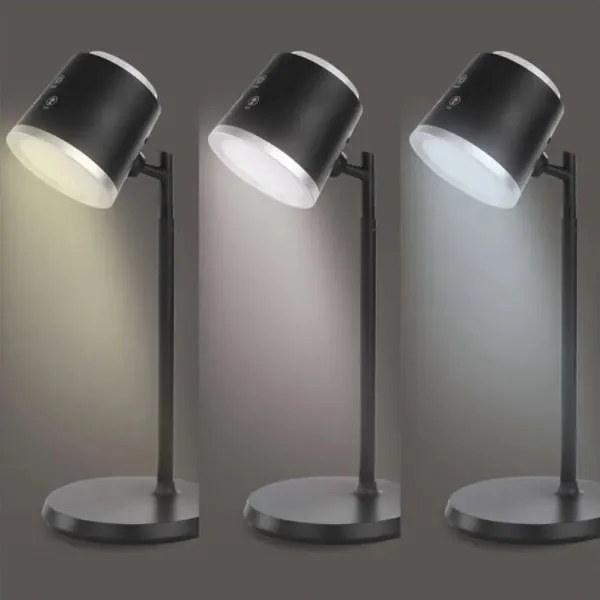 LED Dimmelhető újratölthető asztali lámpa 4in1 LED/6W/3,7V 3000K/4000K/6500K fekete