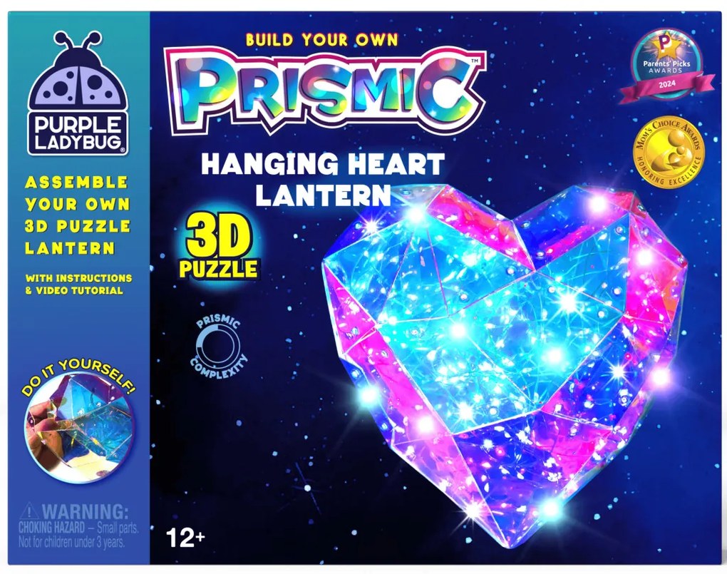 PRISMIC™ 3D Puzzle LED lámpa - Függő szív (v)