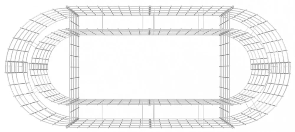 horganyzott vas gabion magaságyás 120 x 50 x 50 cm