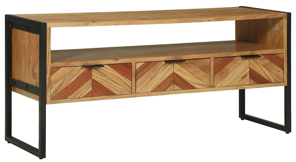 TV szekrény fiókkal Barna 100 x 35 x 50 cm Tömör akácfa