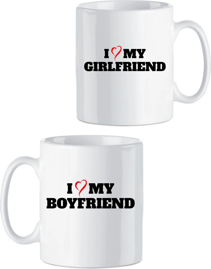 330 ml-es bögrék pároknak Valentin napra I Love My Girlfriend Boyfriend