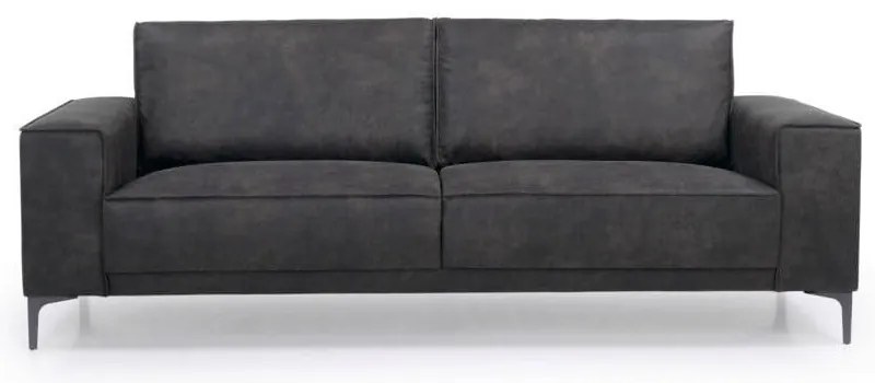 Antracitszürke bőrutánzat kanapé 224 cm Copenhagen – Scandic