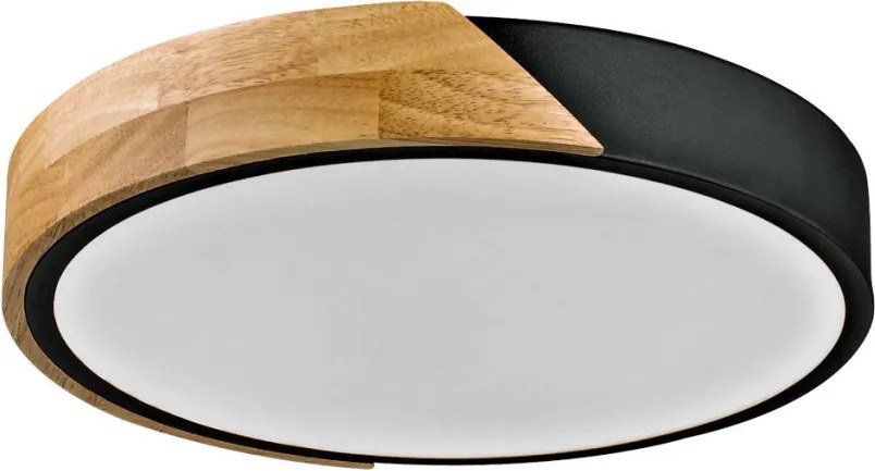 ITALUX PLF-13186-BK-WO NASTRO Kerek Mennyezeti Lámpa Fehér, Fekete, Faipari LED IP20