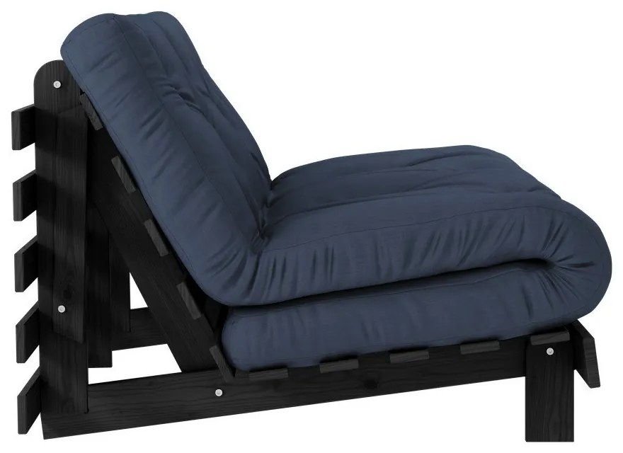 Sötétkék kinyitható kanapé 140 cm Roots Black Night – Karup Design
