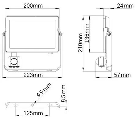 Philips - LED Kültéri reflektor érzékelővel PROJECTLINE LED/50W/230V IP65 4000K