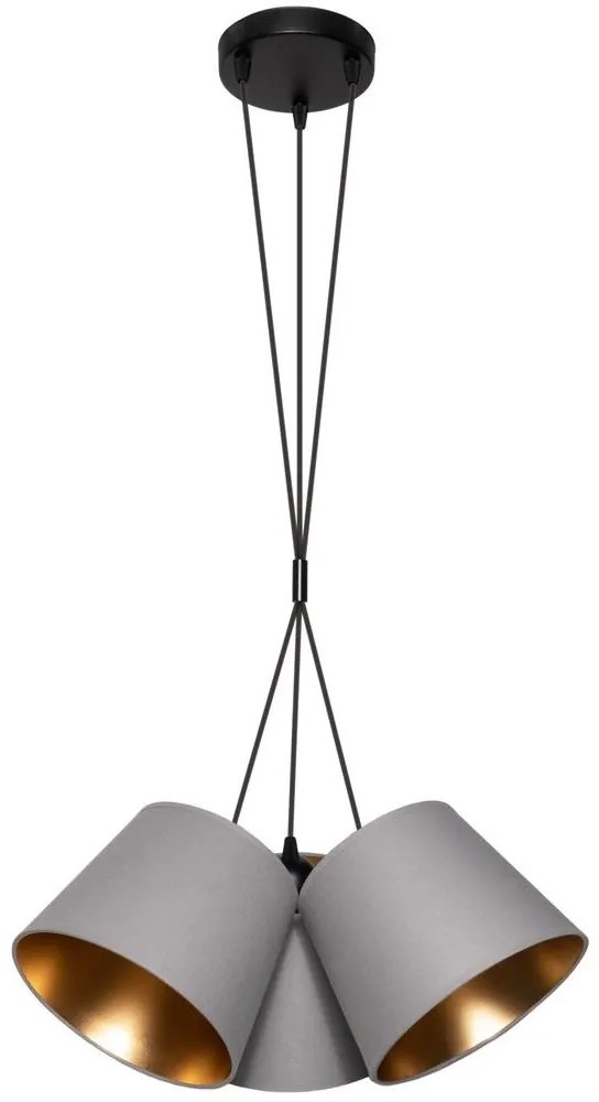 Csillár zsinóron ZOMA 3xE27/60W/260V szürke/réz