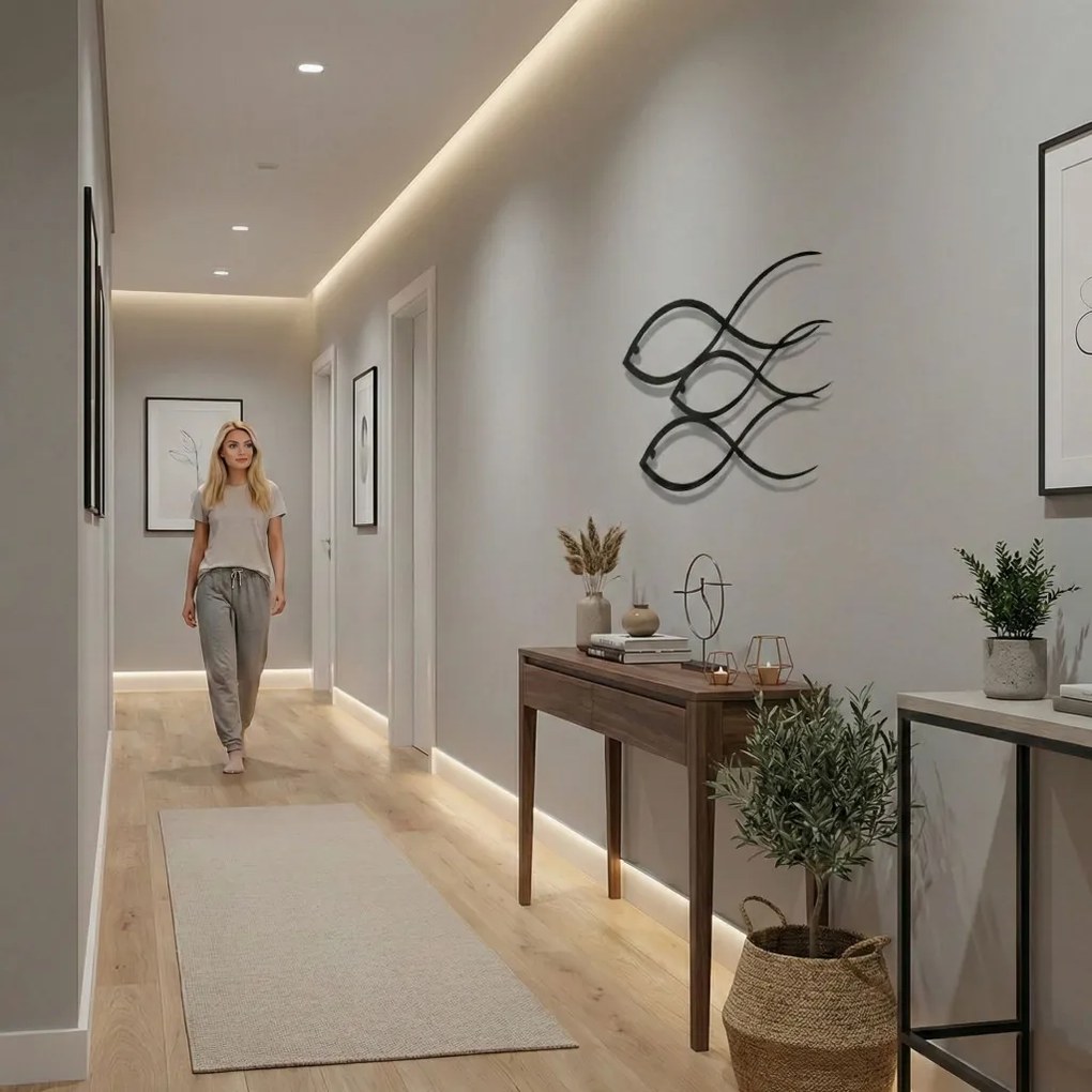 Fém fali dekoráció, 60×36 cm