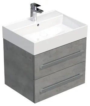 SAT Cube Way Fürdőszobaszekrény mosdóval 60x53x46 cm beton matt CUBE46602BESAT
