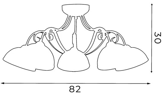 ANTICA mennyezeti lámpa 5xE27/60W/230V