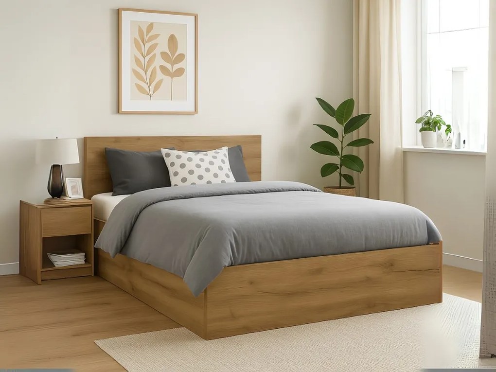 SOFIA ágy 140 x 200 cm, artisan tölgy Ágyrács: Lamellás ágyrács, Matrac: Matrace Sommera 18 cm