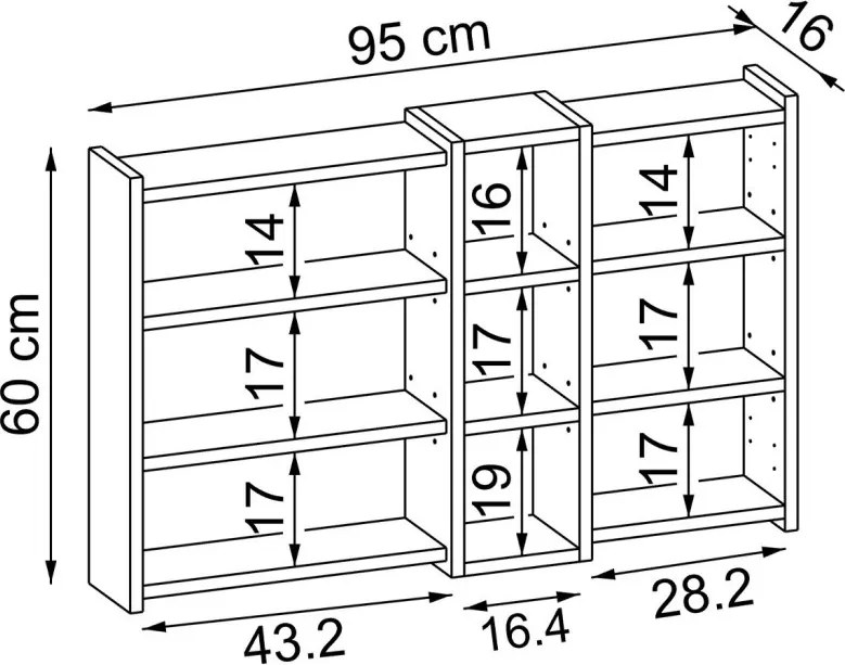 Fürdőszobaszekrény, 95 cm