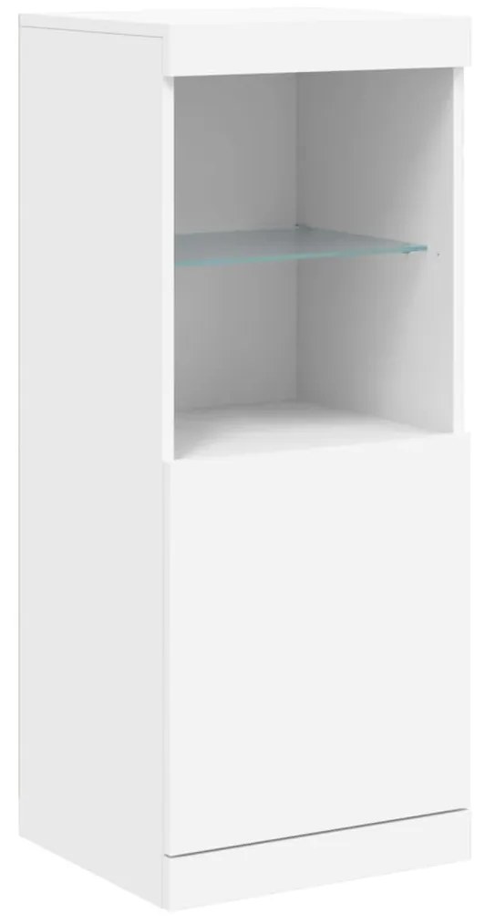 fehér tálalószekrény LED-világítással 162 x 37 x 100 cm