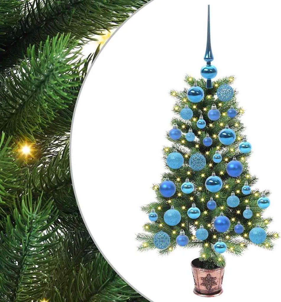 vidaXL Karácsonyfa 150 LED-del állvánnyal Zöld 90 cm PE