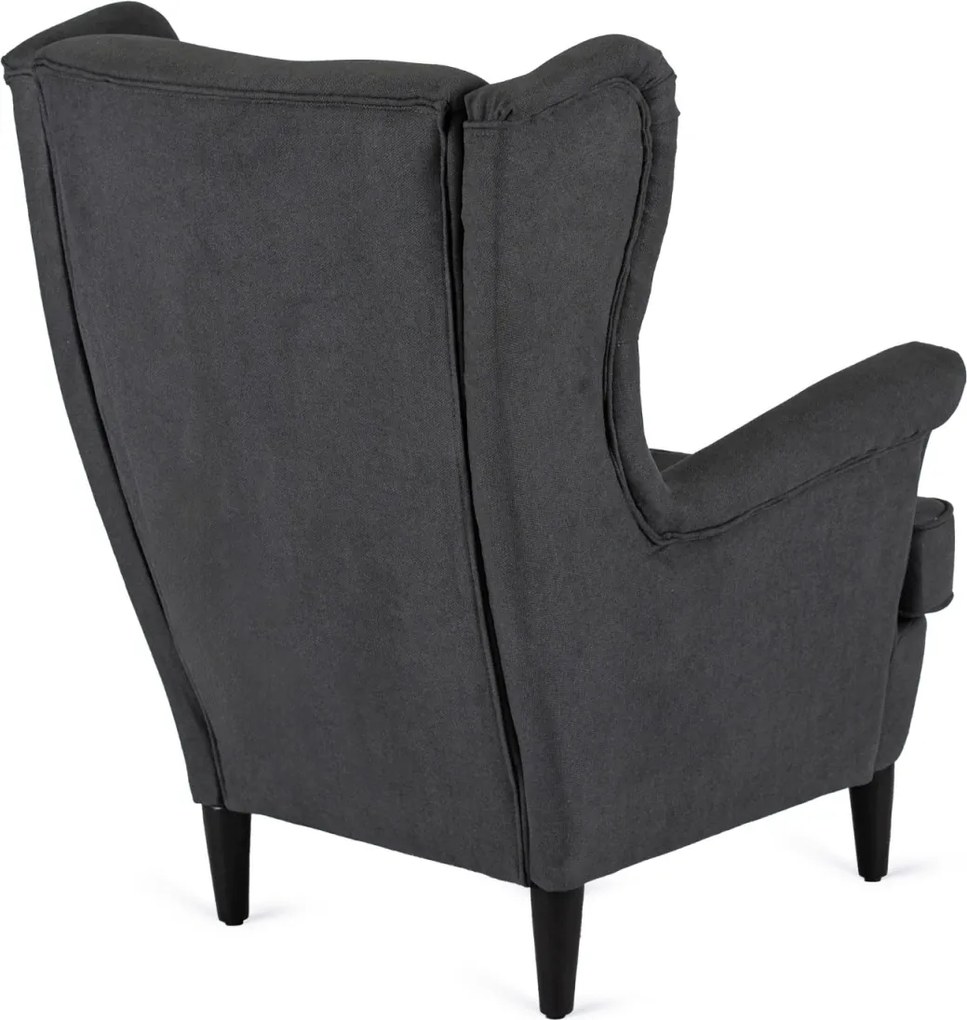 Fotel Wypoczynkowy EVAN 2 z Podnóżkiem Ciemnoszary