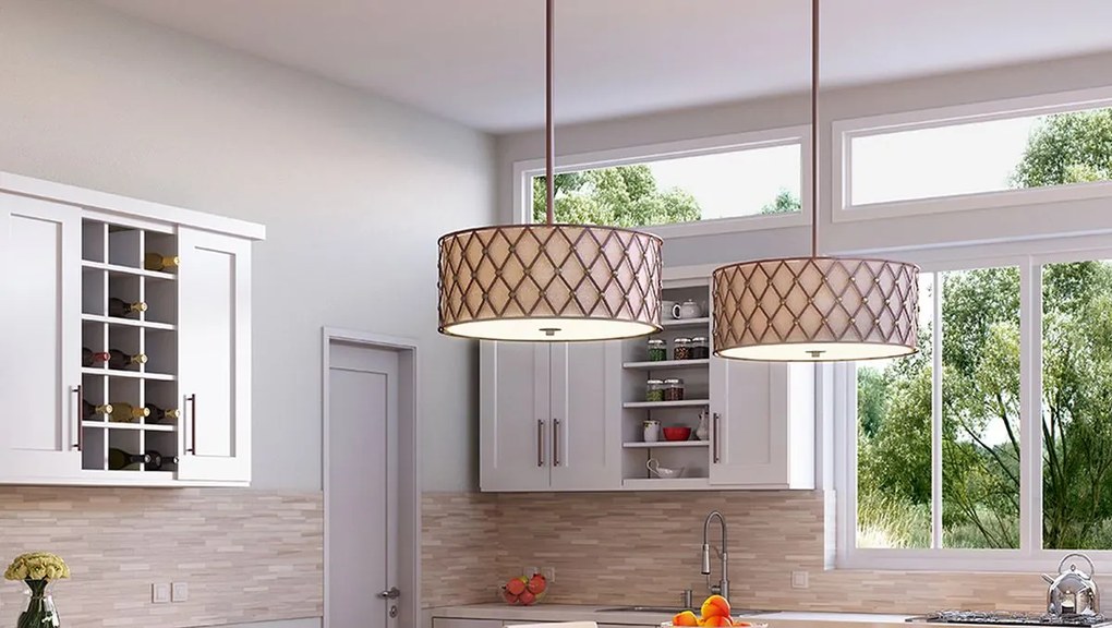 Quoizel klasszikus függeszték brown lattice bézs réz elsqzbrownlatticepl