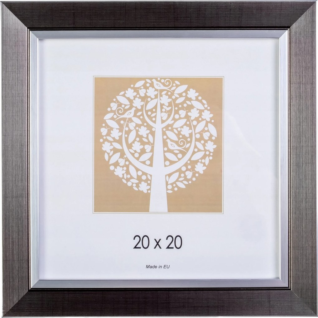 Négyzet alakú képkeret 20x20 Gloria ezüst, elegáns ajándék