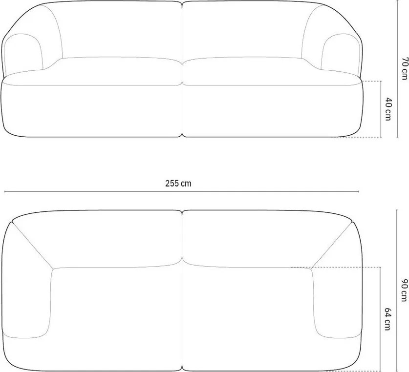 Zöld bársony kanapé 255 cm Campi – Cosmopolitan Design