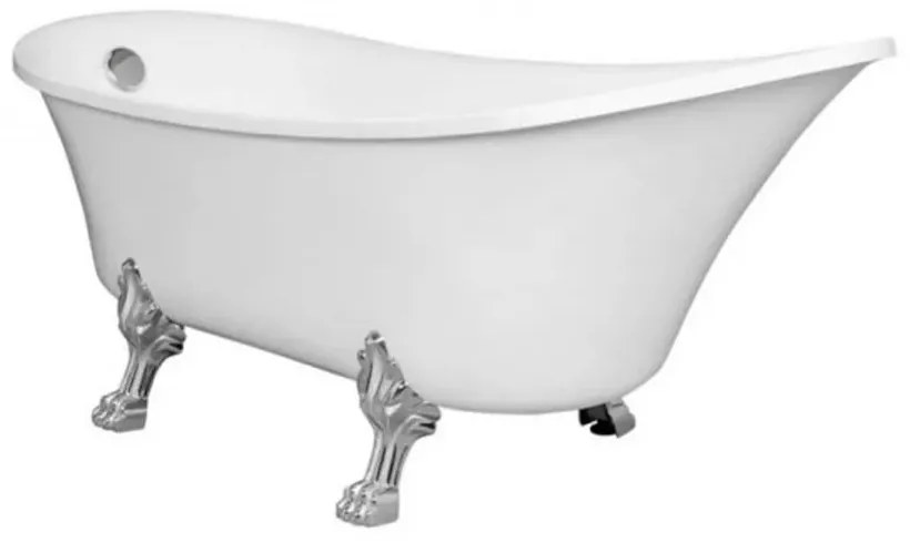 Antica szabadon álló kád króm lábakkal és leeresztővel