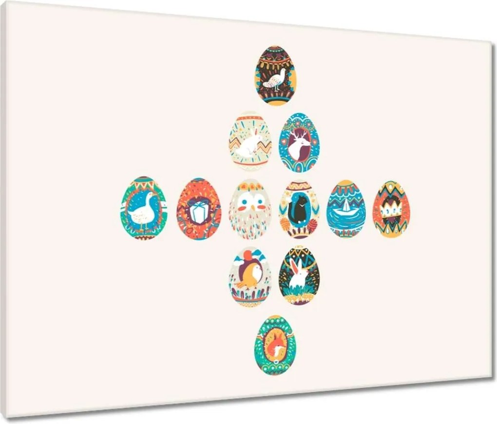 Vászonkép 80x60 Húsvéti húsvéti tojások