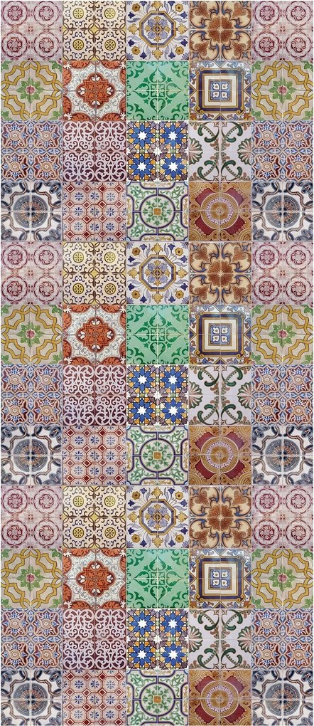 Fotótapéta Mozaik Csempe Kaleidoszkóp Minták Geometria Stílus 91x211 +ragasztó