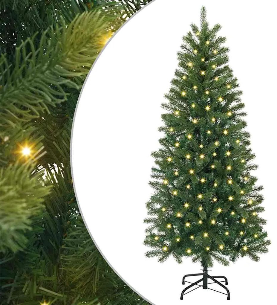 Mű karácsonyfa 150 LED-del állvánnyal Zöld 120 cm PE és PVC