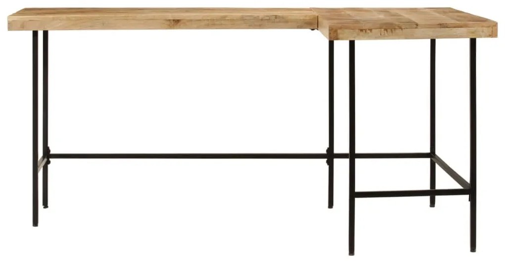 íróasztal 165x110x77 cm tömörfa mangó és vas