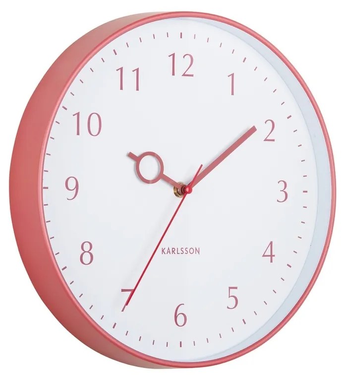 Karlsson 5992RD dizájner falióra, piros, átmérő 30cm