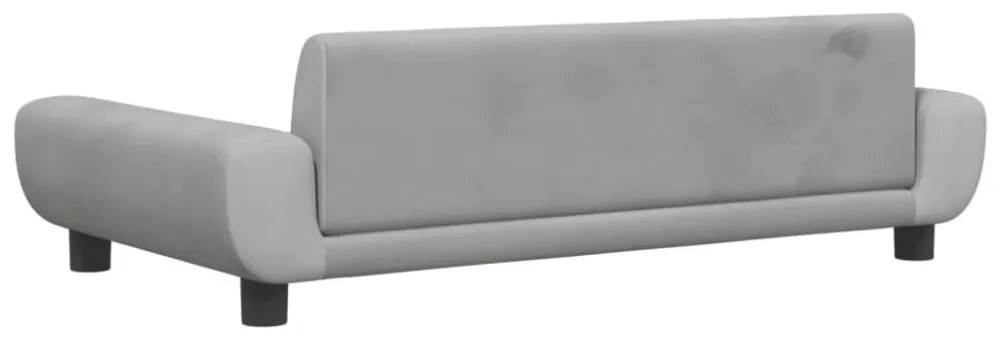 világosszürke bársony gyerekkanapé 100 x 54 x 33 cm