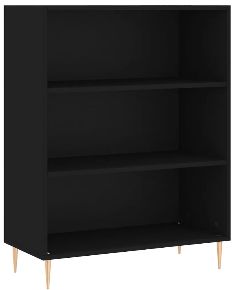 fekete szerelt fa magasszekrény 69,5x32,5x180 cm