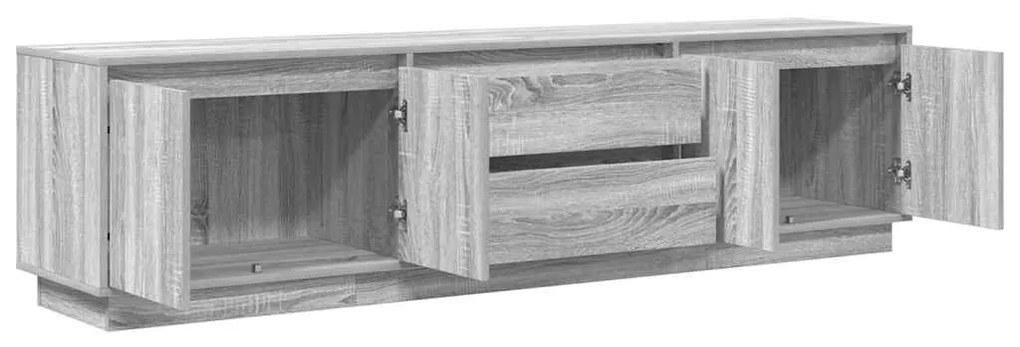 szürke sonoma színű TV-szekrény LED-lámpákkal 193,5x41x50 cm