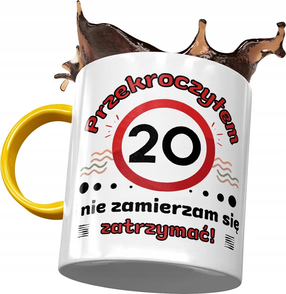 Sárga Bögre Születésnapra 20 20. 20-as Ajándék Nyomtatott Fotóval