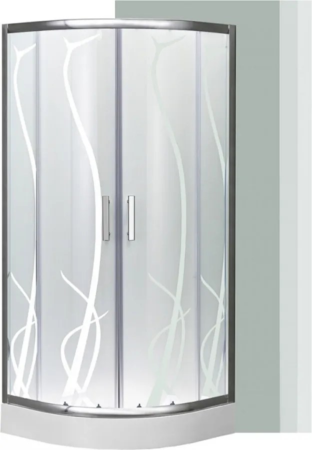 Spirit BAMBOO 80x80x194 cm íves zuhanykabin, erősített akril zuhanytálcával