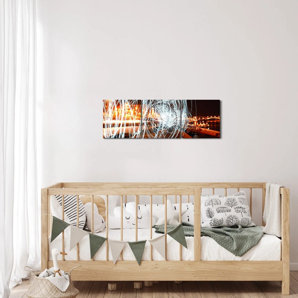 A fényhullámok képe (órával) (90x30 cm)