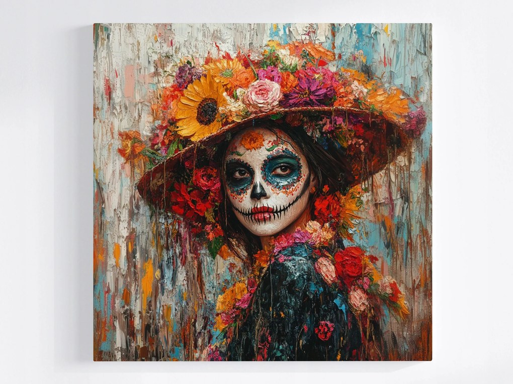 Canvas Vászonkép La Catrina Santa Muerte Folk Mexikó 80x80