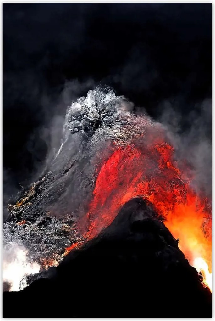 Poszterek 80x120 Vulkánkitörés láva por