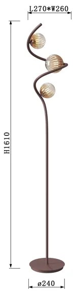 ONLI - Állólámpa FRIDA 3xG9/10W/230V réz