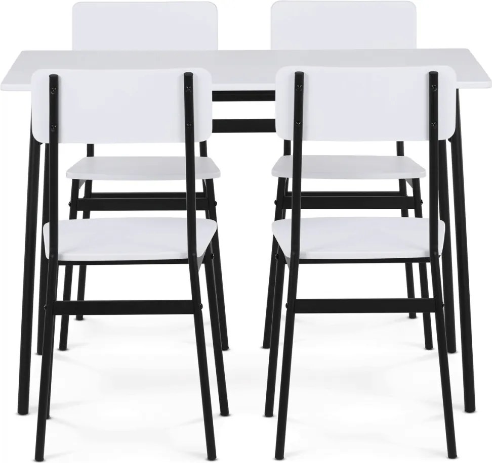 4 személyes fehér MDF étkezőgarnitúra 110x70x76 cm – WT