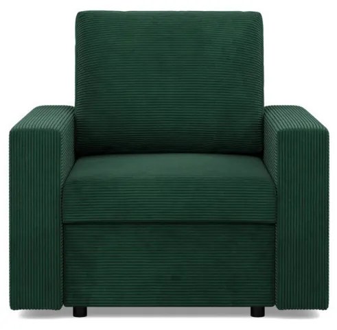 Zeus fotel, egyenes kartámasz, kordbársony, hab töltet, zöld