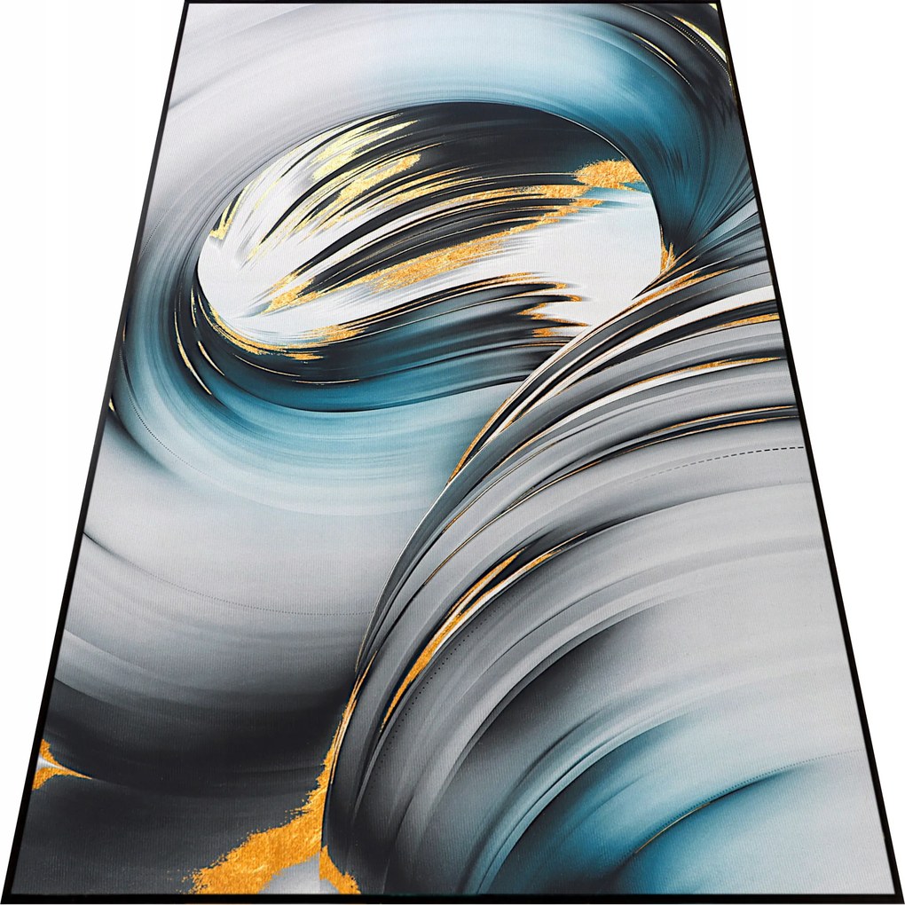 Nappali Szőnyeg 160x230 Modern Kék Divatos Sötétkék Nagy Gumírozott