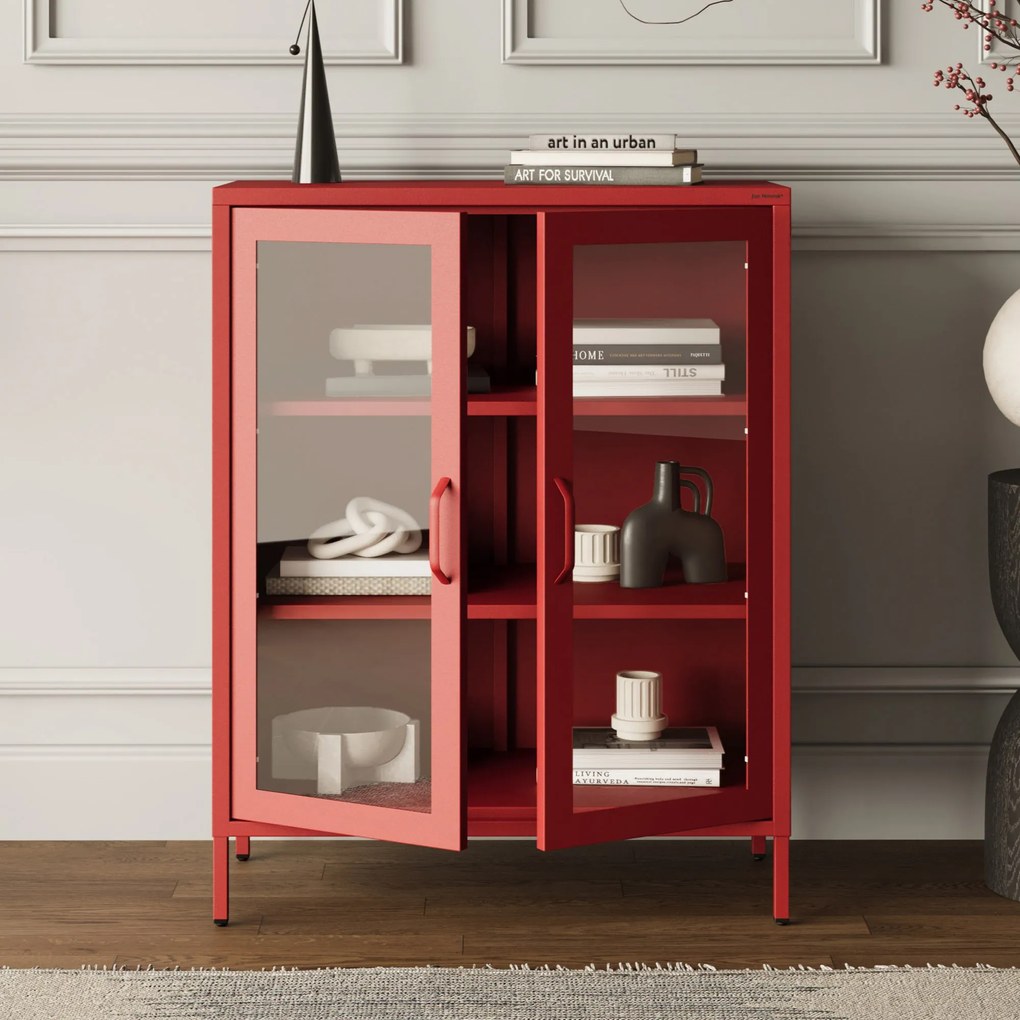 Vitrin GINA, 800 x 1015 x 400 mm, Modern: piros