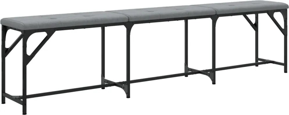 vidaXL világosszürke acél és szövet étkezőpad 186 x 32 x 45 cm