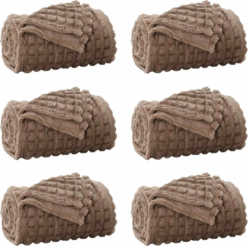 vidaXL Takarók 6 pcs Teve 200 x 150 cm Gyapjú