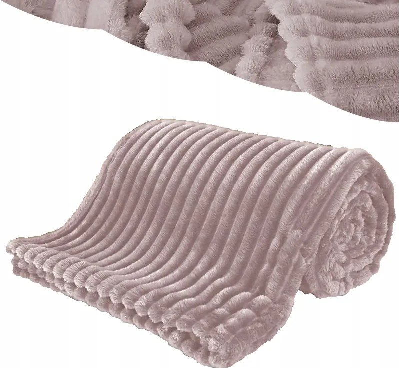 Takaró 200x220 Bézs Mikroszálas Dombornyomott Puha Ágytakaró Bordázott