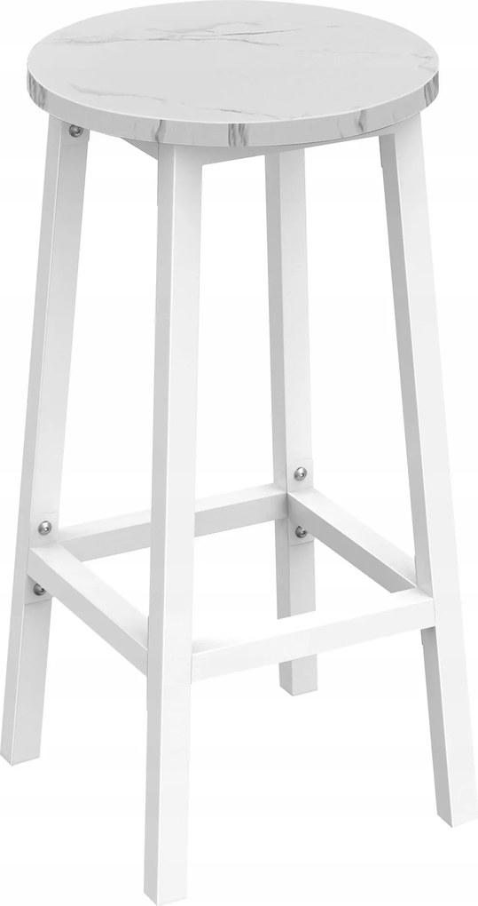 Bárszék, konyhai hoker, 1db, 65cm magas, fehér márvány, fehér