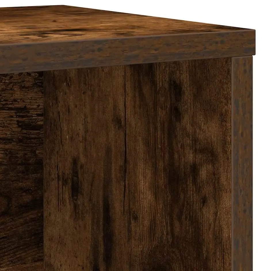 füstös tölgy színű szerelt fa könyvszekrény 60x24x76,5 cm