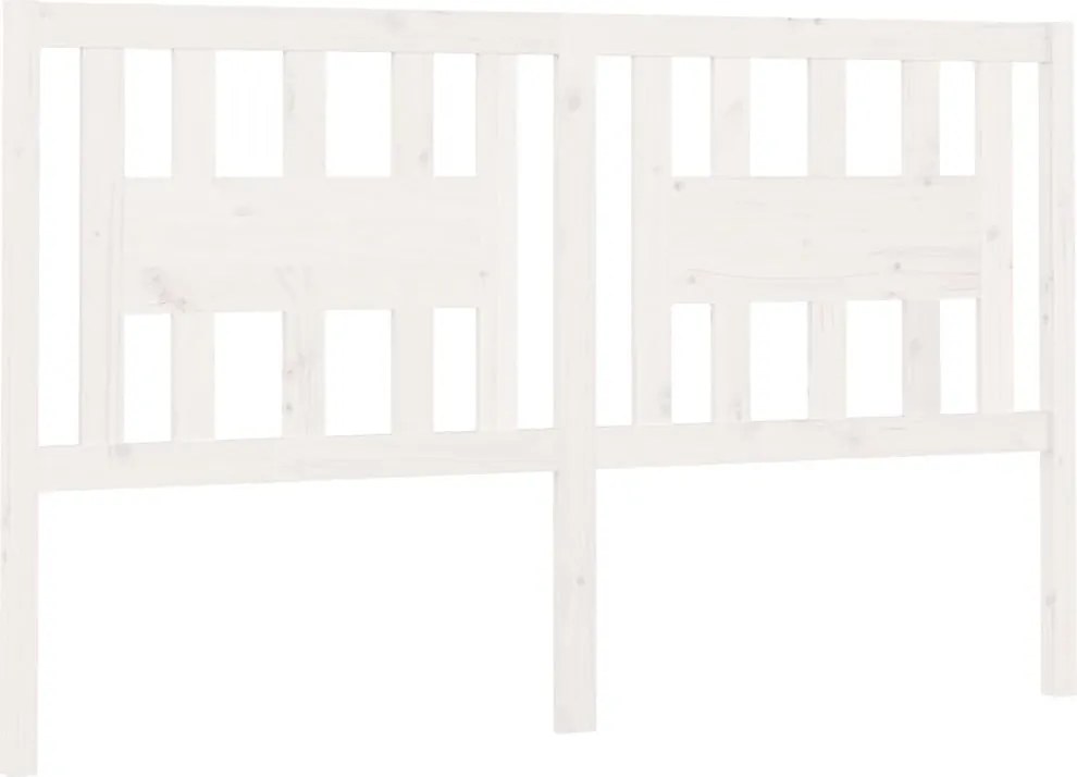 vidaXL fehér tömör fenyőfa fejtámla 206 x 4 x 100 cm
