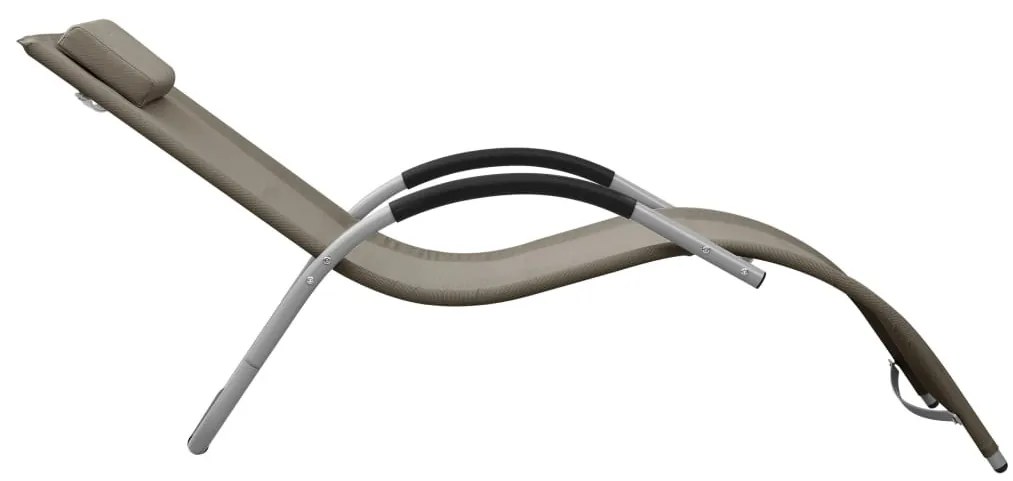 2 db tópszínű-szürke textilén napozóágy