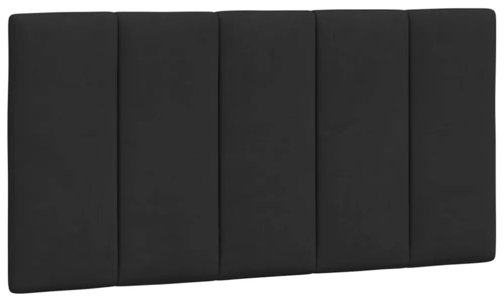 fekete bársony ágykeret LED-ekkel matrac nélkül Hanko 100 x 200 cm