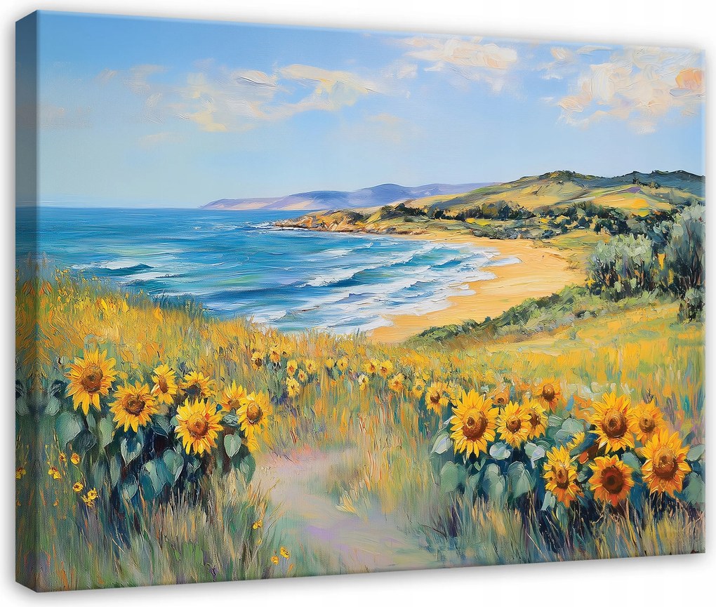 Vászonkép Tenger Táj Virágok Természet Hálószoba Nappali Vászon 120x80